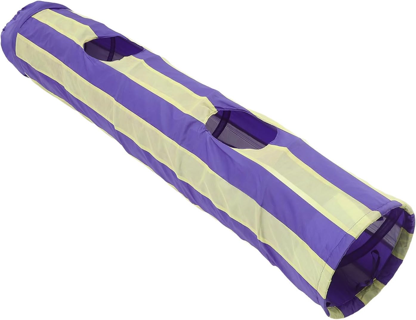 Yellow Foldable Cat Tunnel Toy 3 Holes for Indoor Play