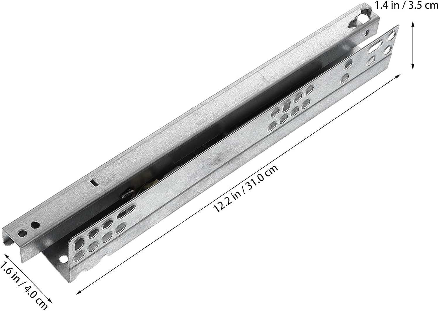 prowadnice do szuflad, 2 szt. Meble dwusekcyjne prowadnice szynowe Szyny kulkowe do montażu na szynie Suwak tłumiący(Silverx3pcs)