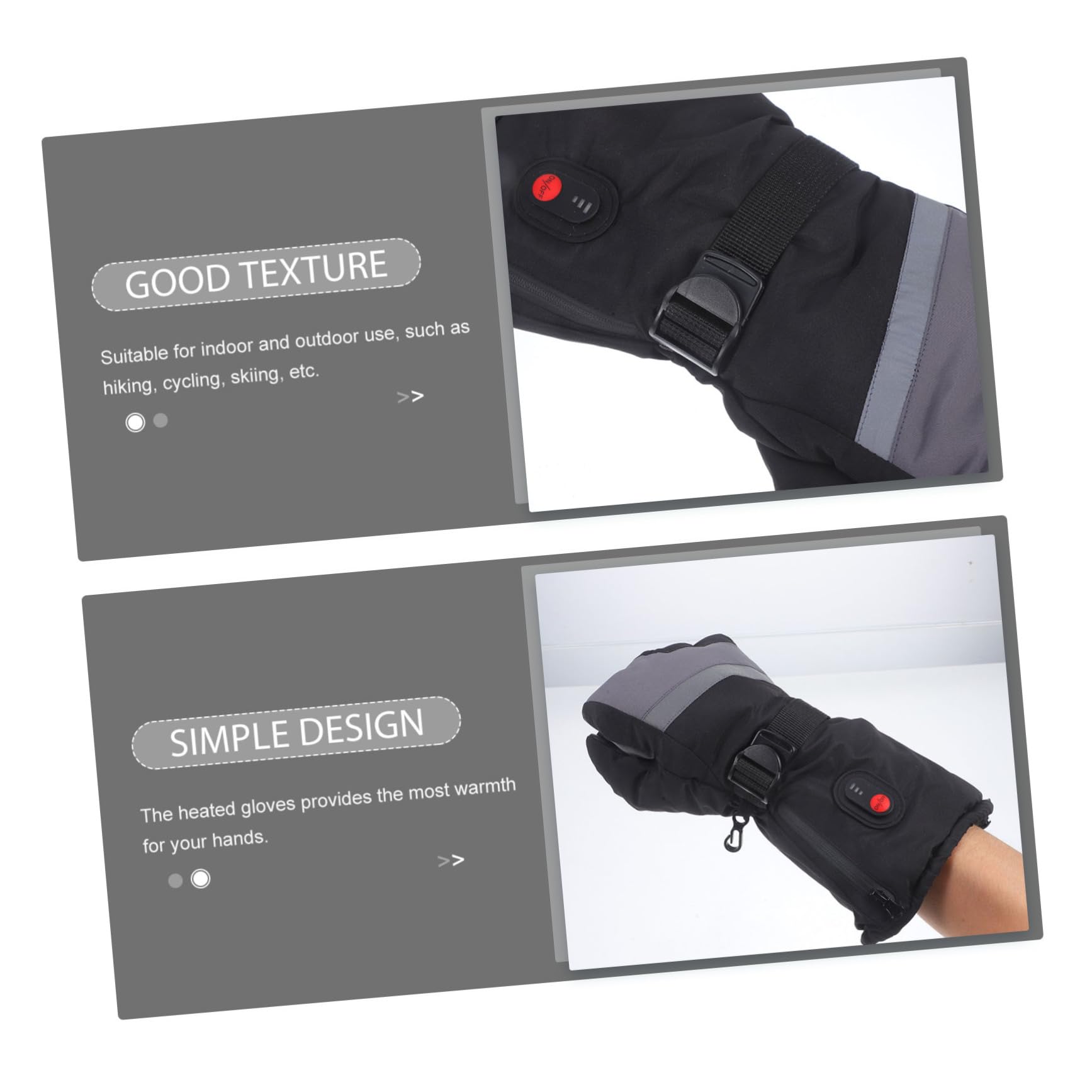 Milisten Guantes de Esquí Calefactables para Invierno Resistentes al Viento Agua para Actividades al Aire como Esquí o Senderismo Control de Temperatura de Tres