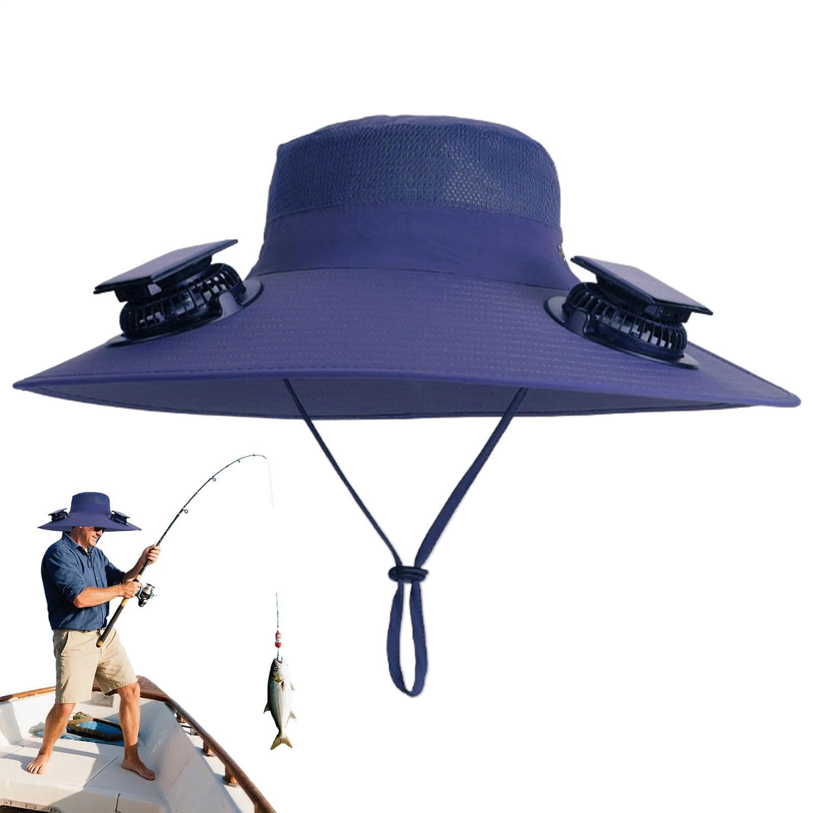 Cappelli da uomo a energia solare, cappello da sole USB con ventilatori ad energia solare, traspirante, a tesa larga, anti-UV, impermeabile, copricapo | campeggio, pendolarismo, escursionismo, golf
