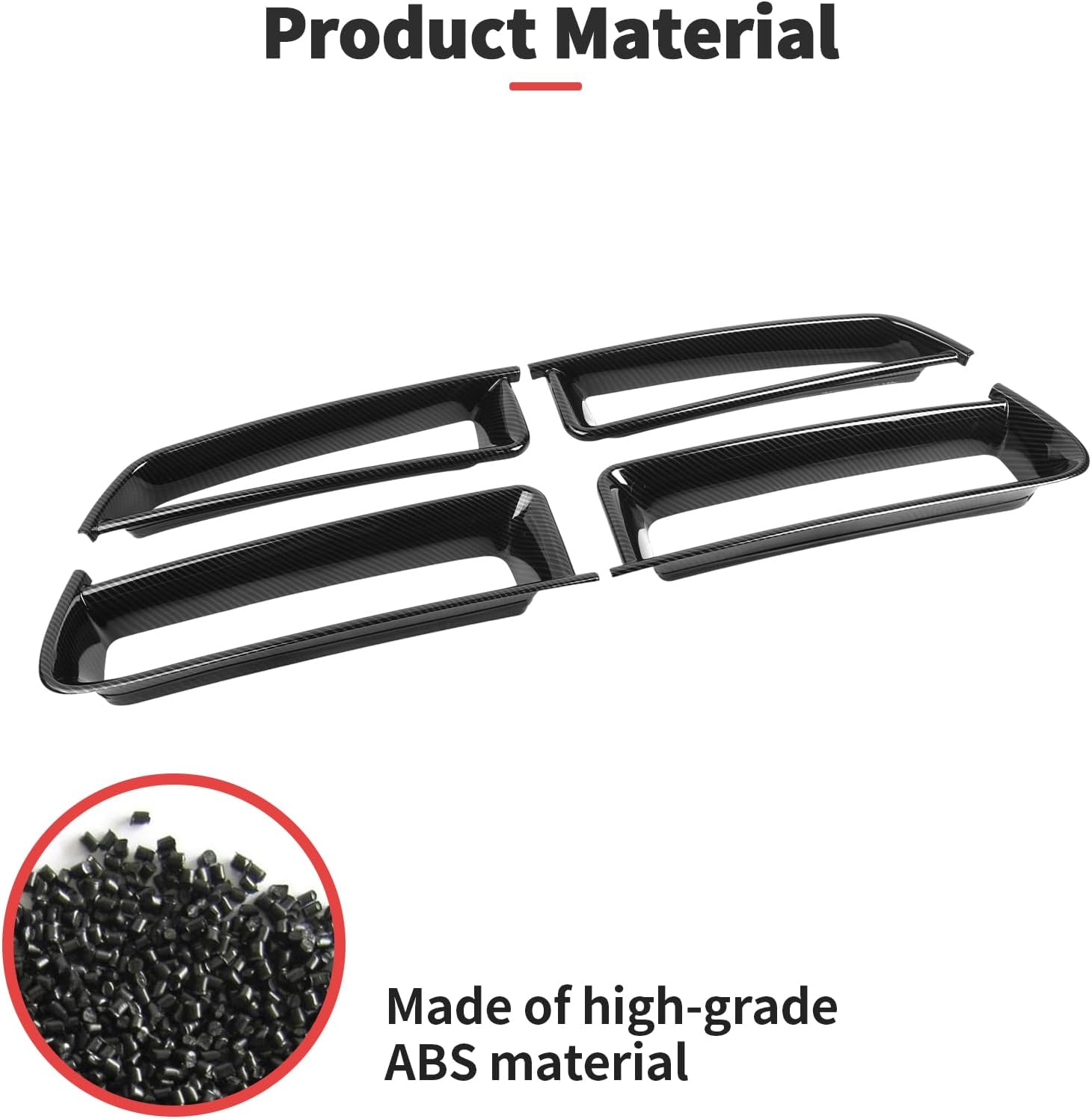 JWWY Front Grille Radiator Grille Inserts Grillwork Trim Fit for 2011-2014 Dodge Charger Exterior Accessories, ABS Carbon Fiber 4pcs