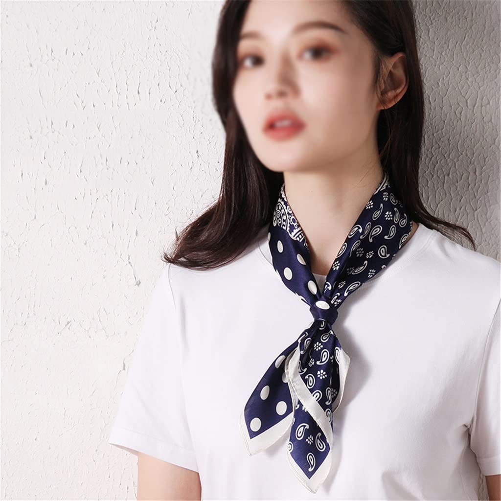 Amazon.com: DUYHBAWRS Navy Silk Scarf Small Square Scarf Amazon.com: DUYHBAWRS Navy Silk Scarf Small Square Scarf