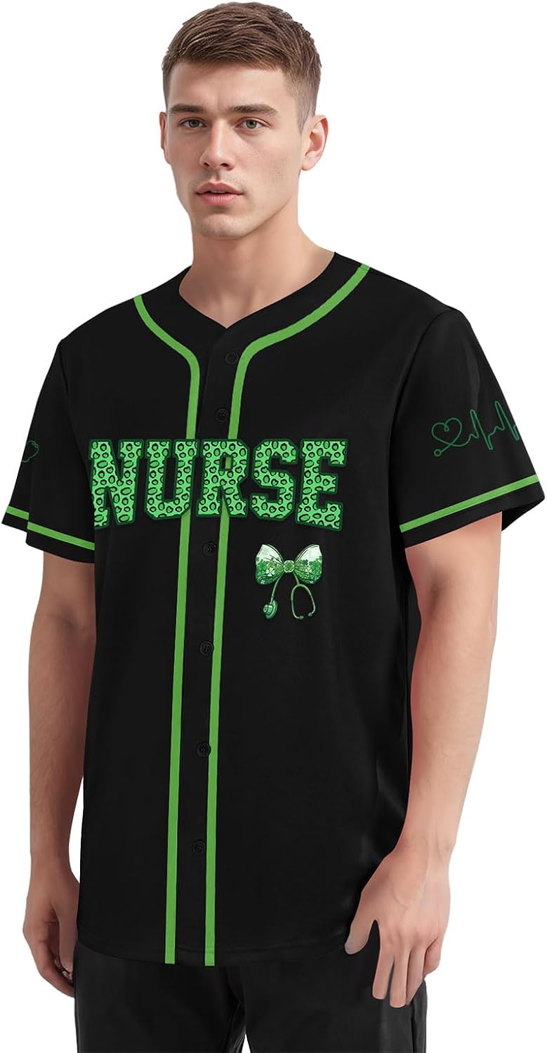Custom Nurse Week Baseball Jersey, Breathable RN Shirt for Nursing Graduation Appreciation Healthcare Celebration