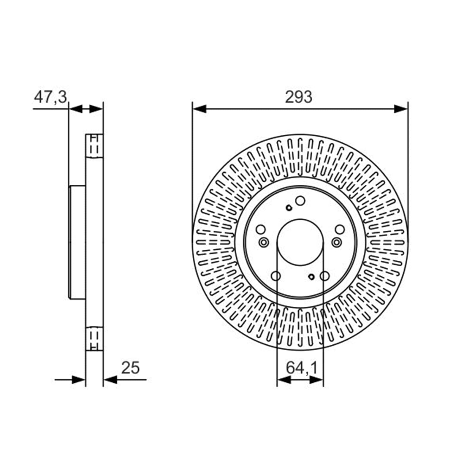 Bremsscheiben 293mm + Beläge vorne | 0986479B02 + 0986494773 Kompatibel mit Hr-V (ru)