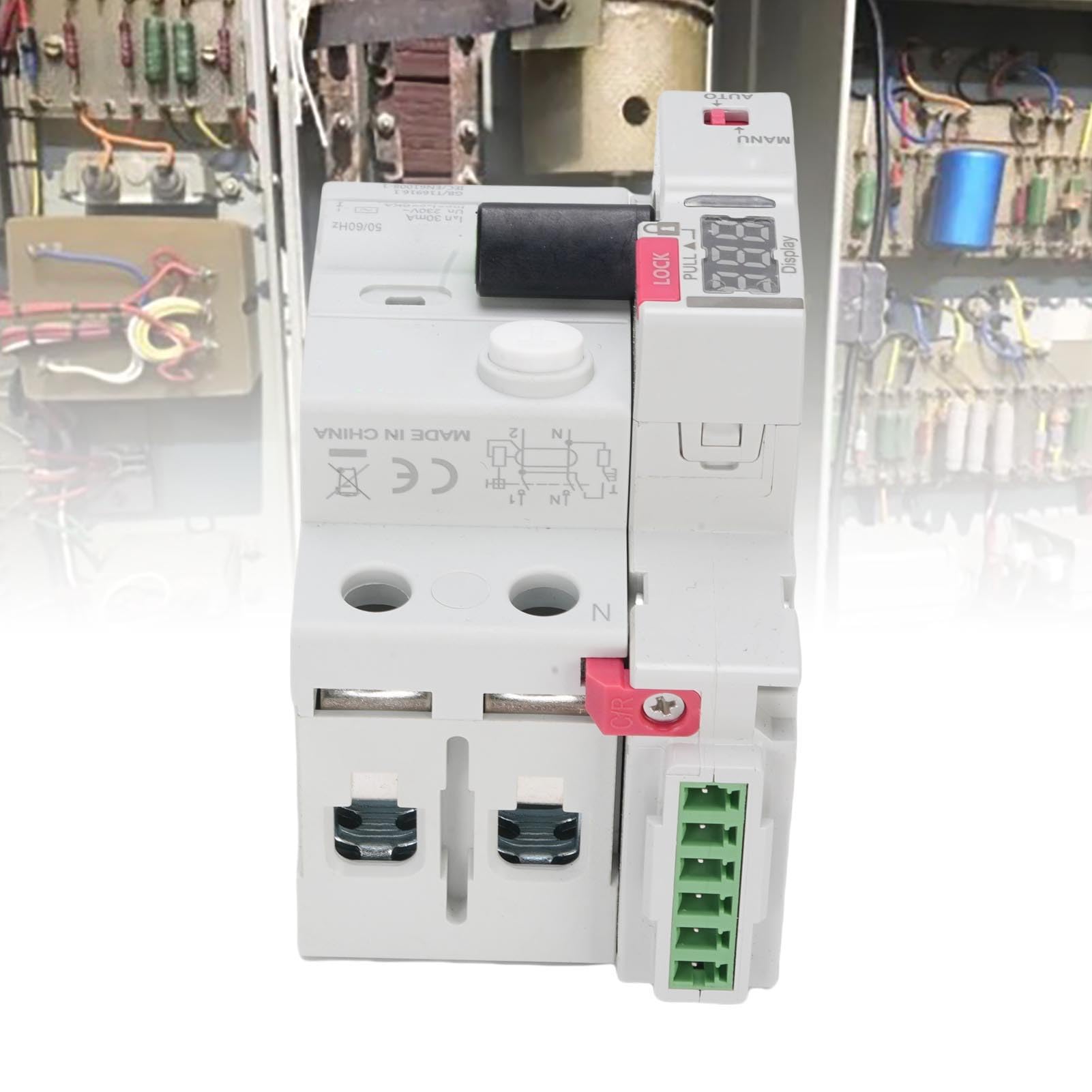Interruttore differenziale differenziale RCD 2P RCD tipo A Display digitale ripristino automatico applicabile per energia solare fotovoltaica Smart Home (Ha pugnalato)