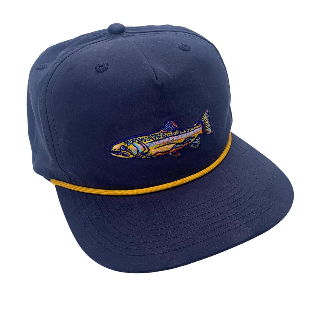 Hat Dark Blue with Artist Designed Trout Embroidery - Unisex  display picture 2