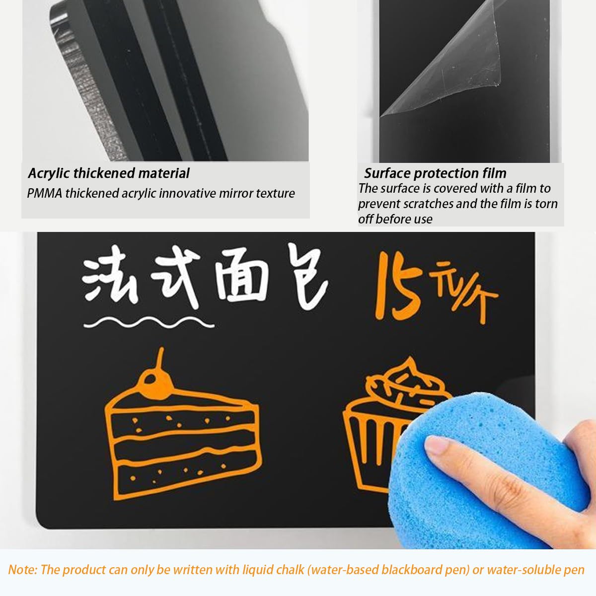 5 Lavagnette Per Messaggi Con Supporto Legno - Bifacciali, Per Tavola E Decorazione - Foto 10