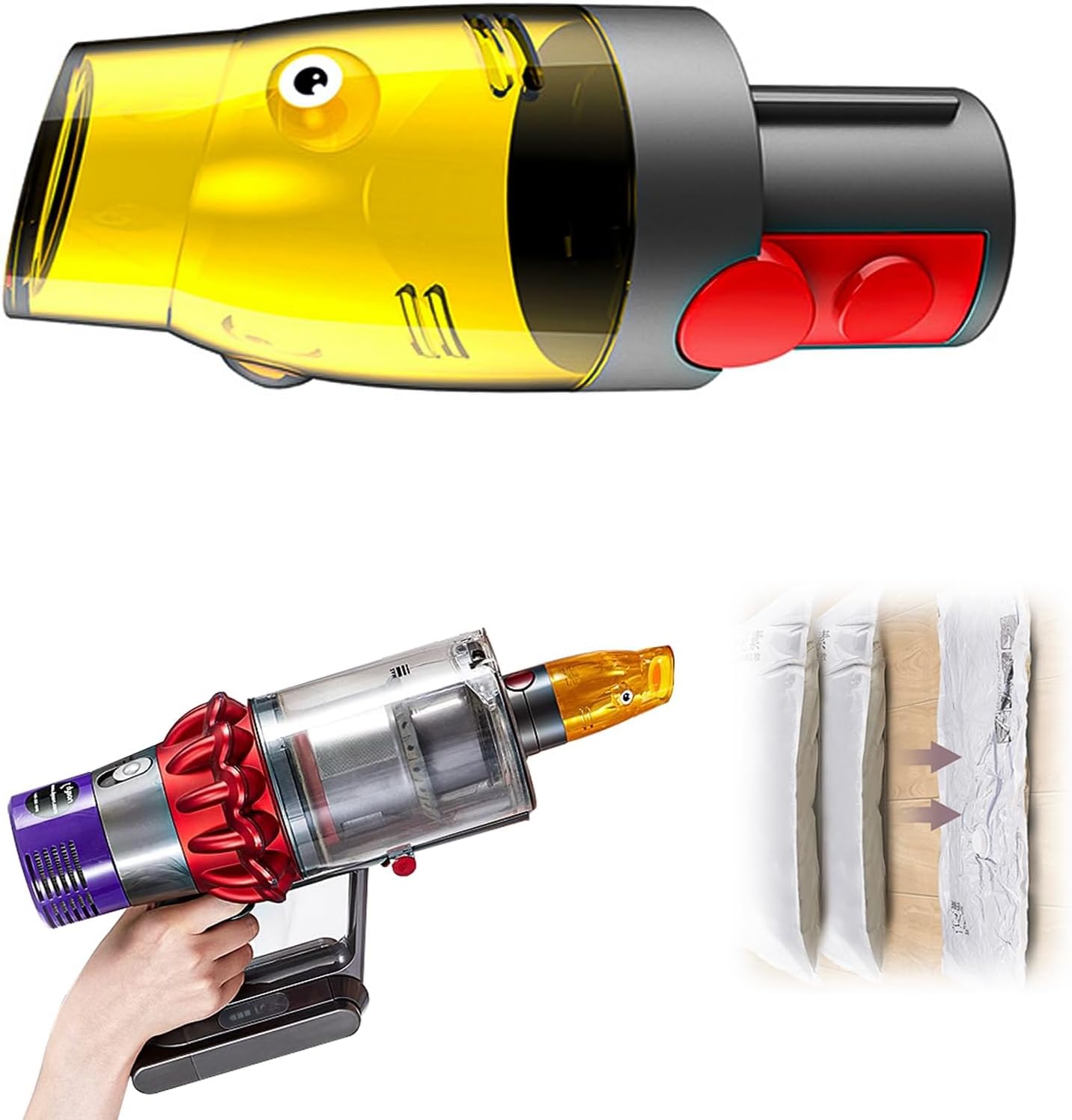 Bolsa de Vacío para Dyson, Accesorios Recambios para Dyson, para Aspirar El Aire de Las Bolsas de Aspiradora, Aspiradora para Dyson V7, V8, V10, V11, V12, V15