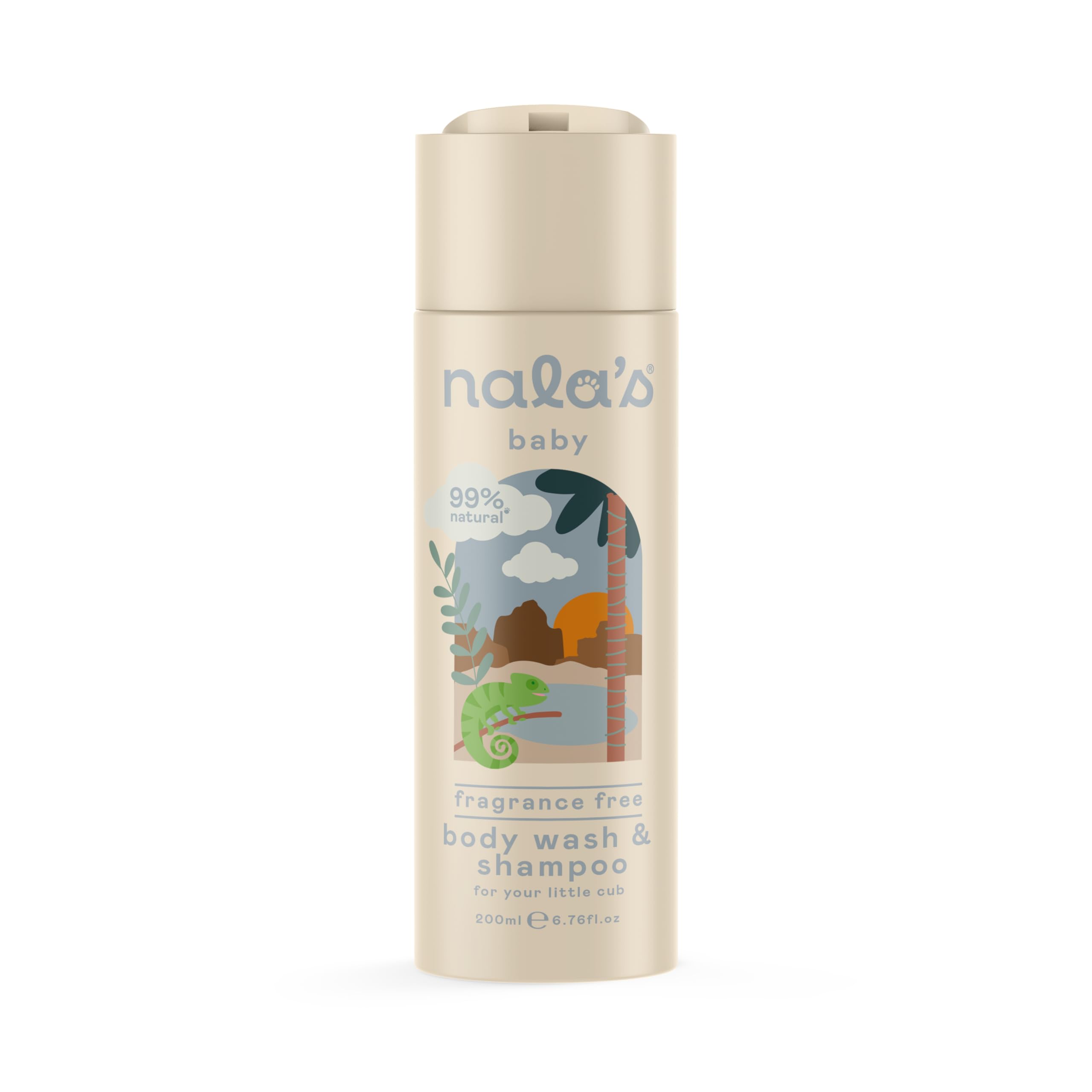 Nala's Baby Body Wash & Shampoo | Award-winning | 99% Natural | Dermatologically-tested and Paediatrician-approved | Tear-Free | Nourishing Oat and Shea Butter | Vegan | 200ml | Nalas Baby