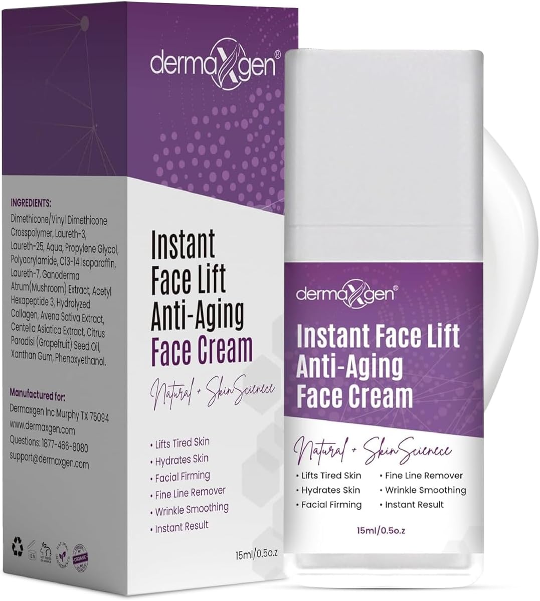Instant Face Lift Cream – Anti-Aging Solution for Neck, Chest & Sagging Skin – Face Lift Cream Firming Instant for a Smoother, More Lifted & Refreshed Appearance – 0.5 oz / 15ml