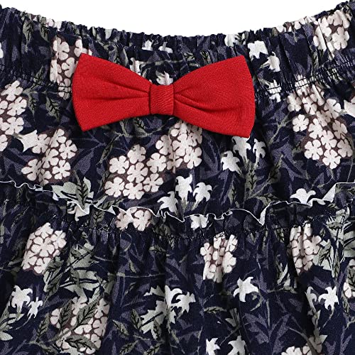 Image of Hopscotch Girls Polyester Blend Floral Print Knee Length Skirt