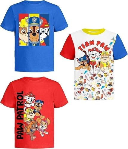image for Nickelodeon Paw Patrol Graphic T-Shirts (3 Pack) Rubble, Chase & Marsh