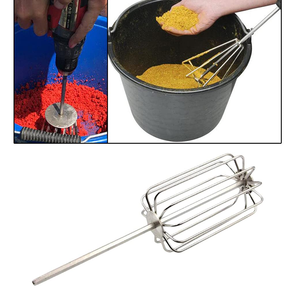 Mélangeur D'amorce 11 Lames en Acier Inoxydable, Malaxeur Mortier Colle et Peinture, Accessoire de Mélange 11.81 pouces pour Pêche et Bricolage