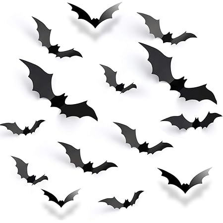 Amazon Co Jp Ccinee ハロウィン 蝙蝠 コウモリ ステッカー ３６点セット ウォールステッカー 窓ステッカー コウモリ ホーム キッチン