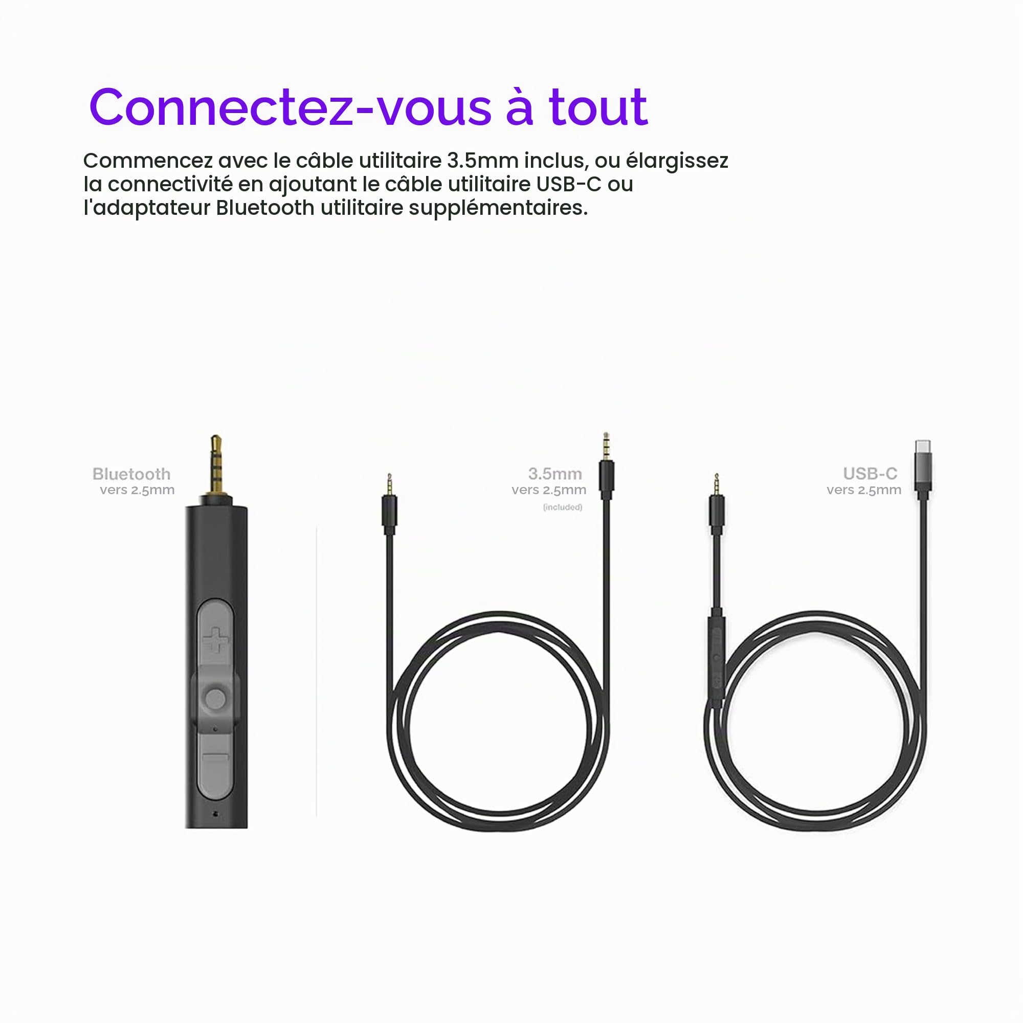 Koss KPH40 Casque Supra-auriculaire Utilitaire, système de Cordon Interchangeable Amovible, Style rétro, Design Ultra léger (Noir furtif)