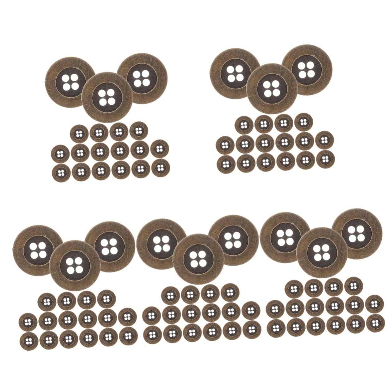 ARTIBETTER 5 Set Bottoni D'epoca Cucire Pulsanti Bottoni Assortiti Pulsante Foro Artigianali Bottone Del Cappotto Delicati Per Decoro Soprabiti Rame 20 Pezzi * 5