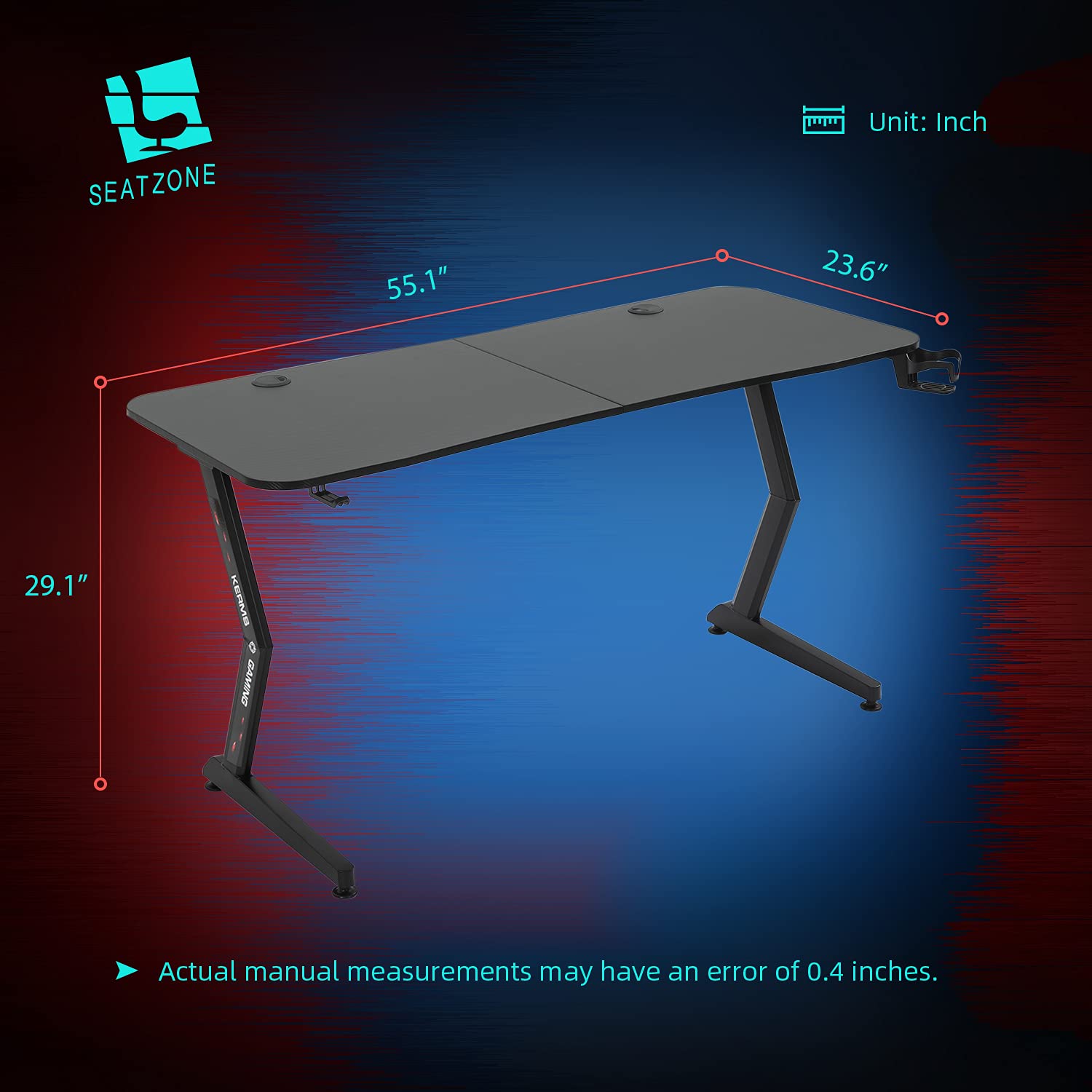 SEATZONE Gaming Desk 55" with...B092CW9FXM