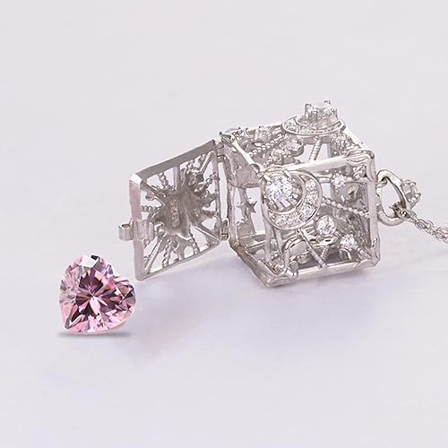 Miniatura 2 de VINKACE - Collares para mujeres y hombres oro vermeil de 18 quilates hechos a mano con forma de corazón circonita colgante para hombres y mujeres