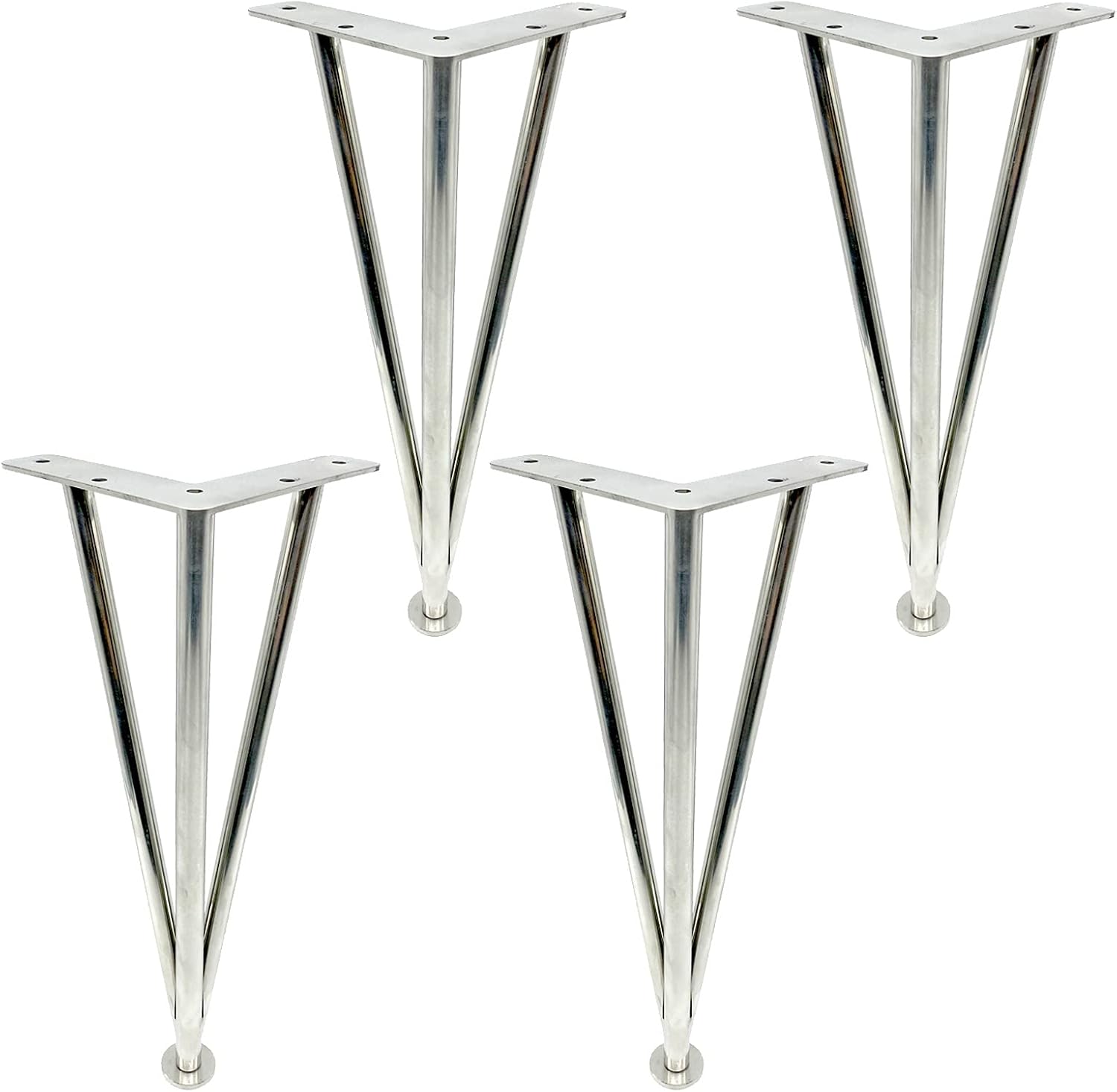 4 Pcs Furniture Legs Adjustable, Table Legs Metal Outdoor, Coffee Table, Sofa, Dining Table and Cabinet Desk Legs, Replaceable DIY Furniture Feet,Silver-40cm/15.7in
