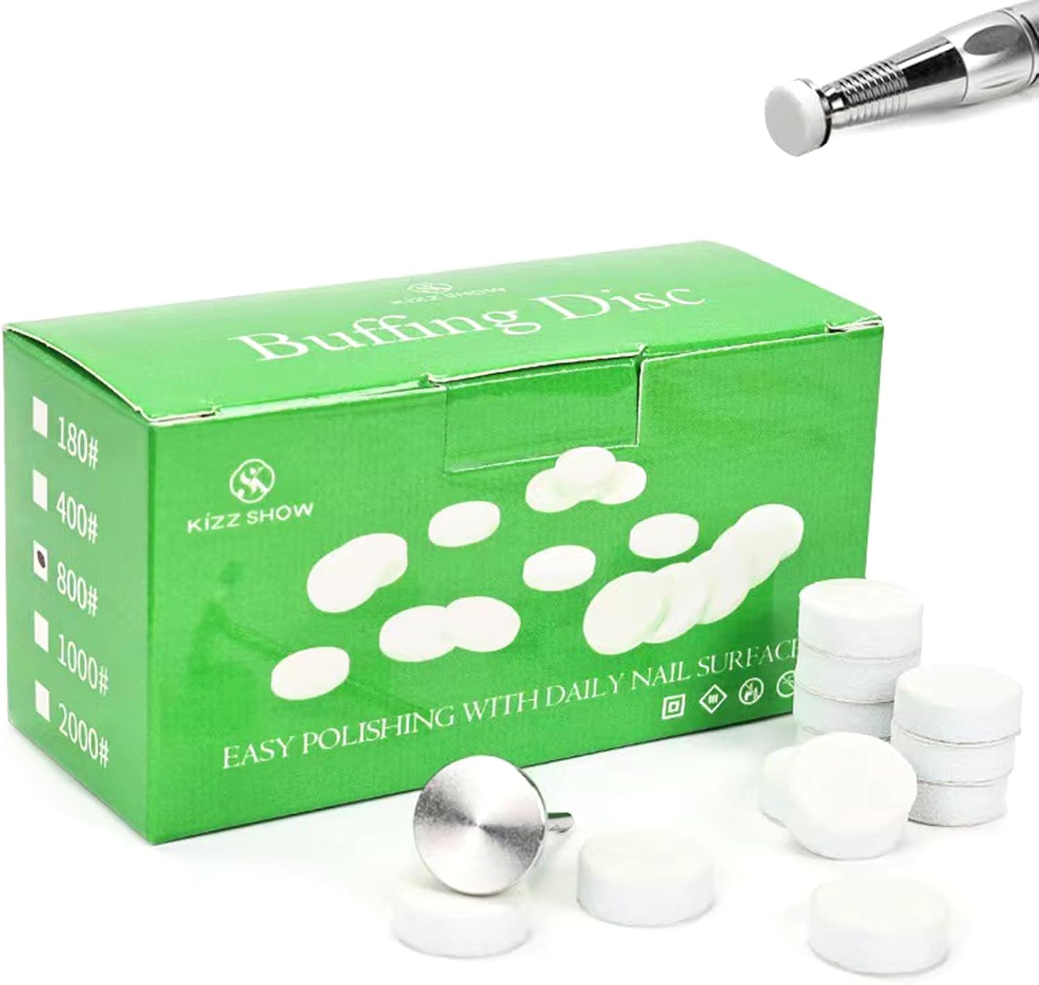 50Pack Nail Buffing Disc for Manicure Pedicure Foot Care Tools Foot Disk Replaceable Sandpaper Pads Sandpaper Polishing for Nails White Corundum Polishing Kit for Nails