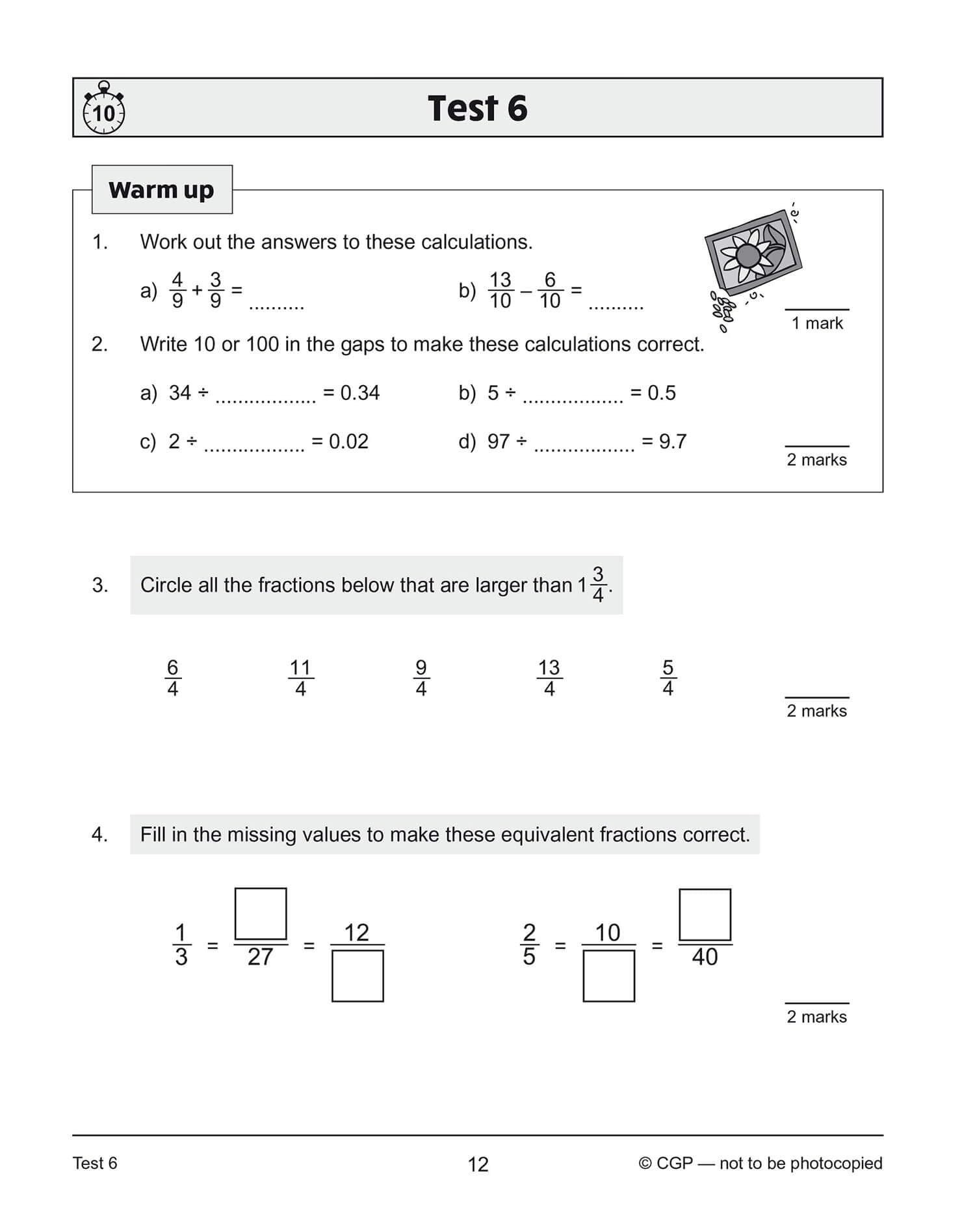 New KS2 Maths 10-Minute Tests: Fractions, Decimals & Percentages - Year 5: perfect for catching up at home (CGP KS2 Maths) - Image 4