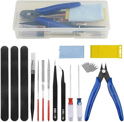 WMYCONGCONG 24 PCS Compatible with Gundam Model Kits Modeler Basic Tool Set for Model Building Fixing and Repairing