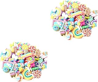 Generic 200 Peças Capa De Telefone Enfeite Acessórios De Capa De Telefone Adesivo De Amuletos De Resina Para Capa De Telefone Decoração De Capa De Telefone Adesivo Com Parte Traseira Lisa