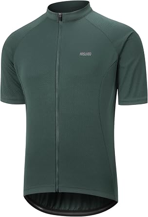 ARSUXEO Cycling Jersey Men Short Sleeves Ultra-Comfortable Road Bike Jersey Biking Bicycle Shirt