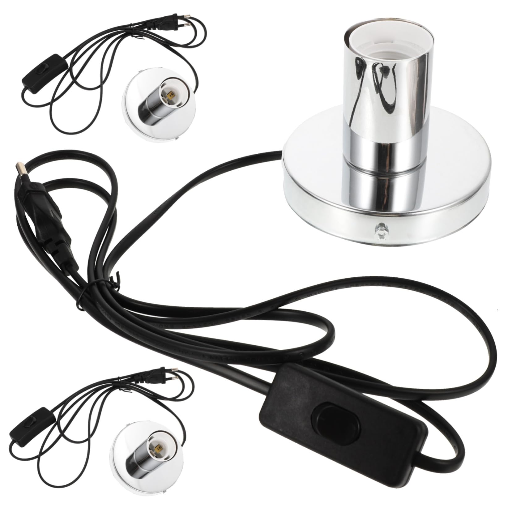 Pack E27-lampenfuß mit Kabel, Schwarze Tischlampenfassung