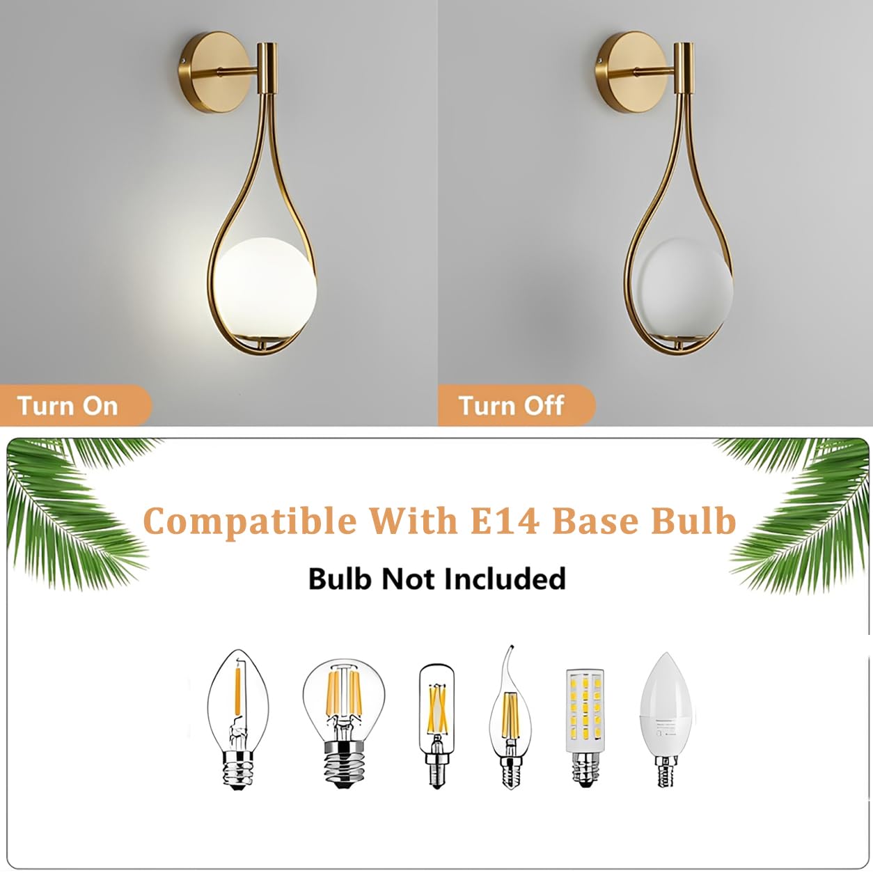 Wall Lamp Lighting Globe Glass Wall Sconce Brushed Brass Wall Lamps Wall Washer For Living Room Bedroom