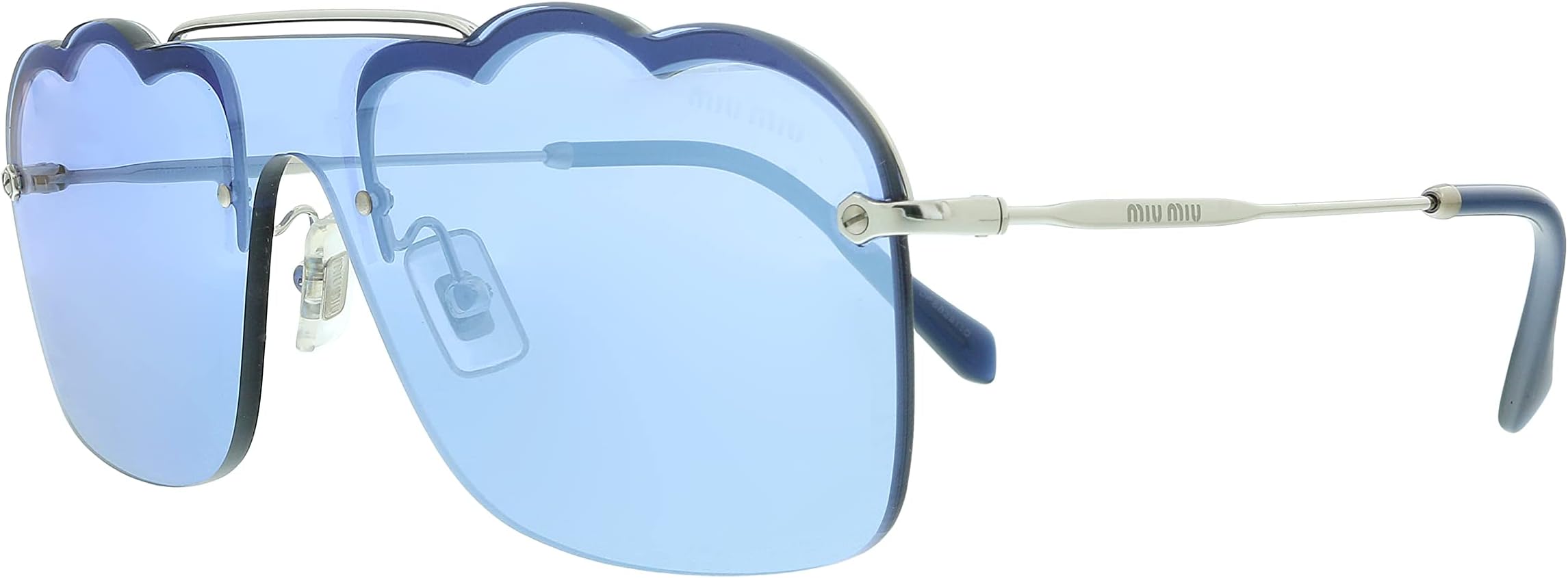 Miu MiuMU 55US - 1BC178 Sunglasses CORE COLLECTION SILVER w/DARK VIOLET MIRROR SILVE 33mm