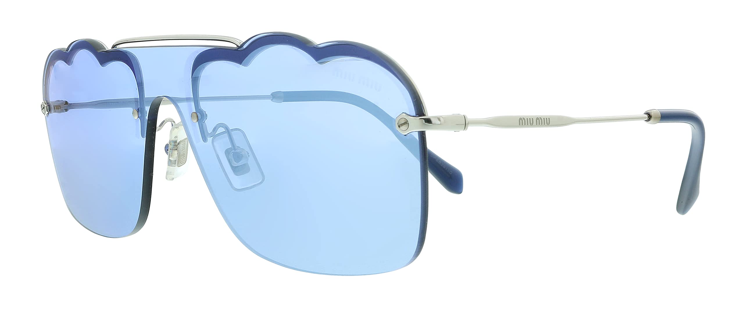 Miu MiuMU 55US - 1BC178 Sunglasses CORE COLLECTION SILVER w/DARK VIOLET MIRROR SILVE 33mm