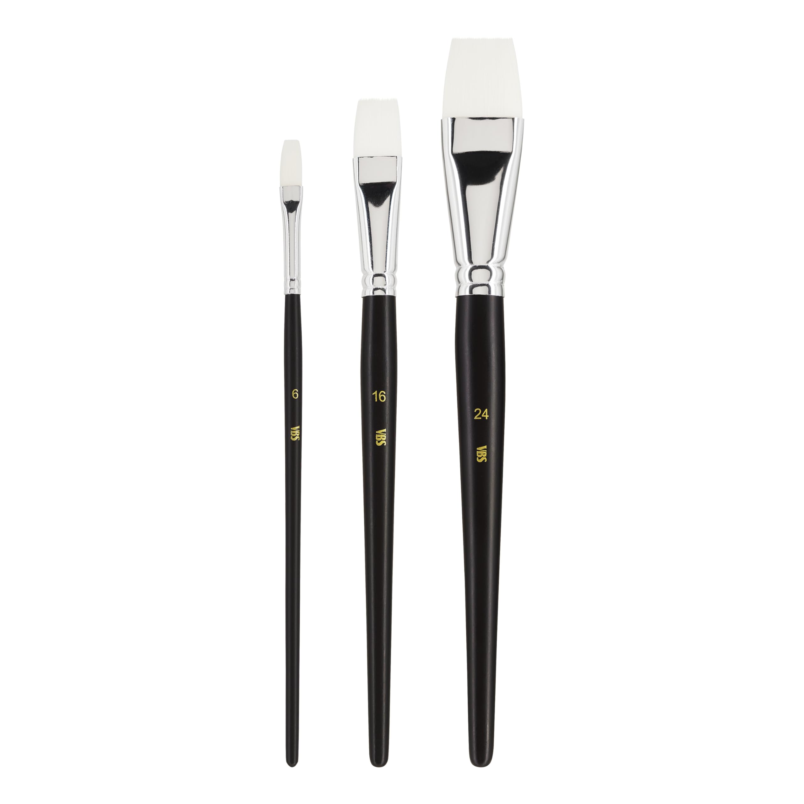 Set de 3 pinceaux brosses synthétiques/ Pce
