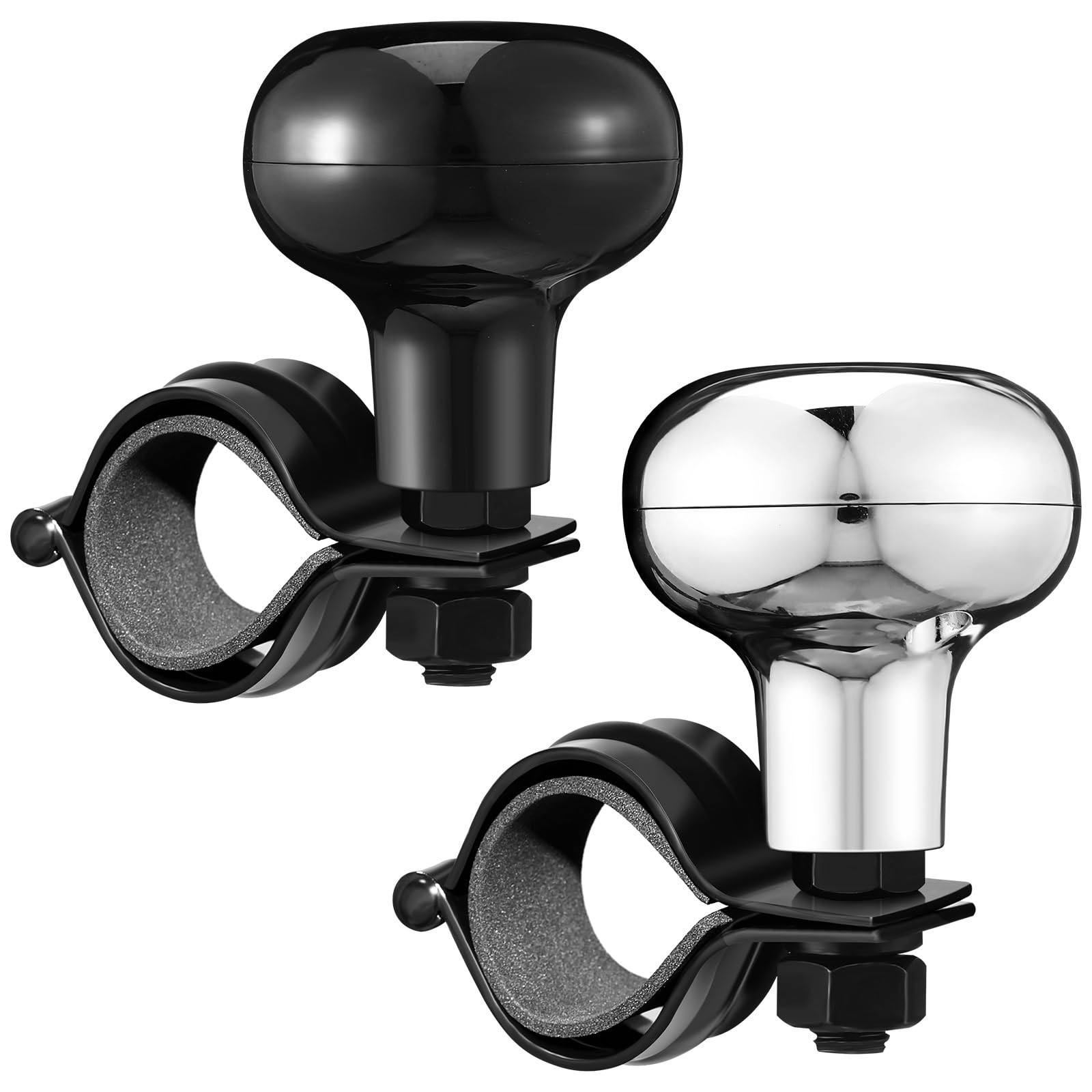 Tallew 2 Pieces Steering Wheel Knob Spinner Suicide Knobs Steering Wheel 360 Degrees Rotation Tractor Accessories for Cars, Trucks, Tractors, Boats(