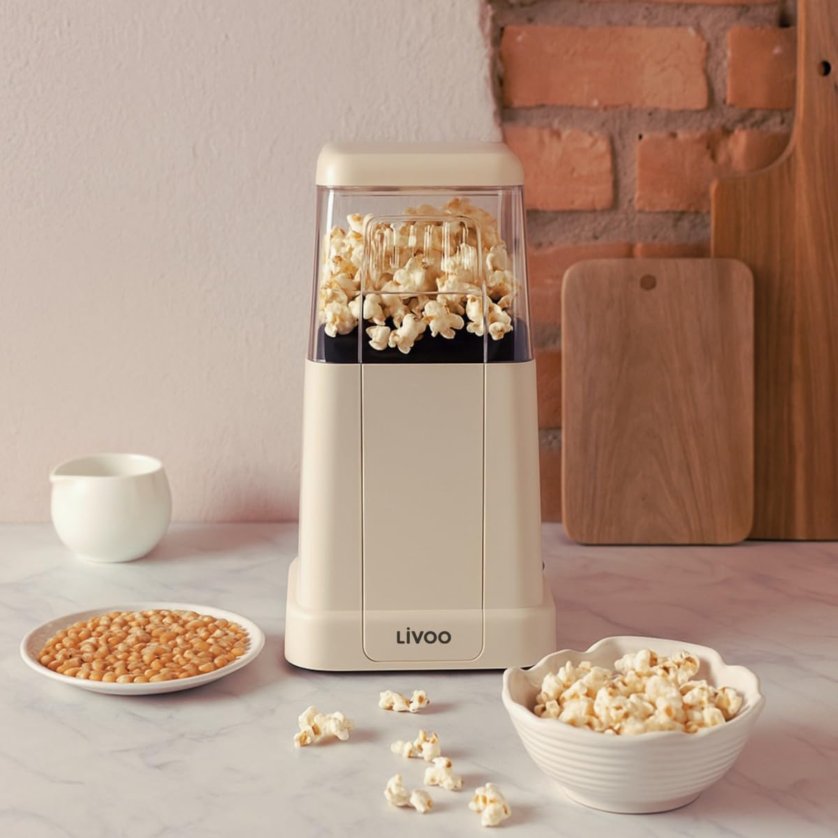 LIVOO - Macchina per popcorn DOM497-100g di grani, 1200W, protezione surriscaldamento