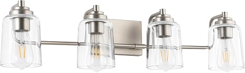 Miniatura 16 de 7600 Vanity Lighting Fixtures, Negro Bronce negro,Base larga de níquel cepillado,Pantalla de vidrio lechoso-base larga de níquel cepillado,Níquel