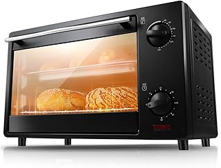 XIAOJIAN 16L Fonction de cuisson multifonction Noir Mini-Four et fonction de gril Température réglable 100-250 □ et 60 minutes Timer 2 couches de cuisson Position de cuisson 3 couches de la porte en v