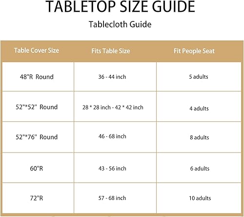 Miniatura 96 de LUSHVIDA - Mantel ajustable de vinilo para mesa redonda, impermeable y con borde elástico, mantel de plástico