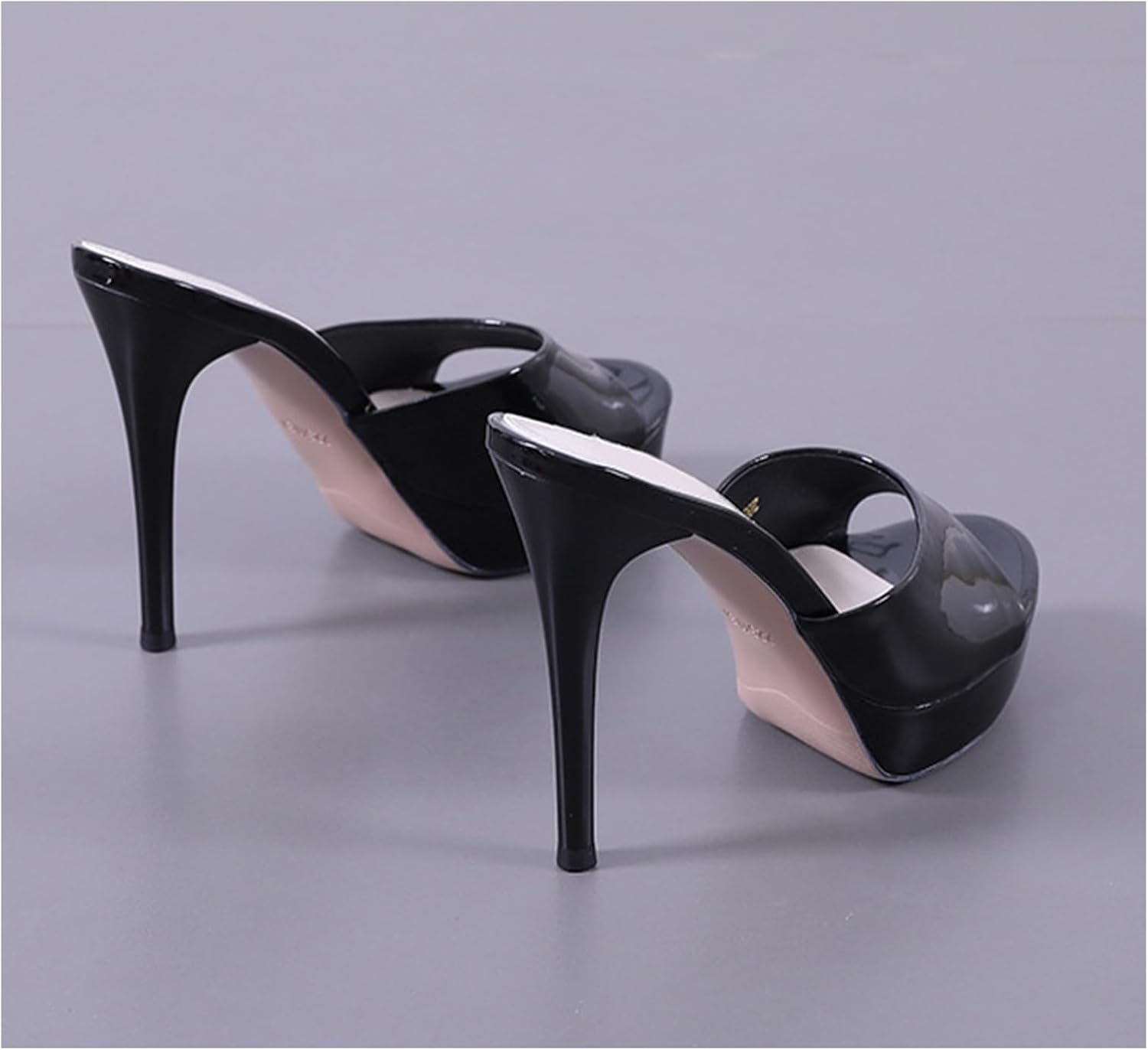 Women's Platform Round Open Toe High Heel Sandals Stiletto Fish Mouth High Heels Slipper 5 Inches Heels - Image 4