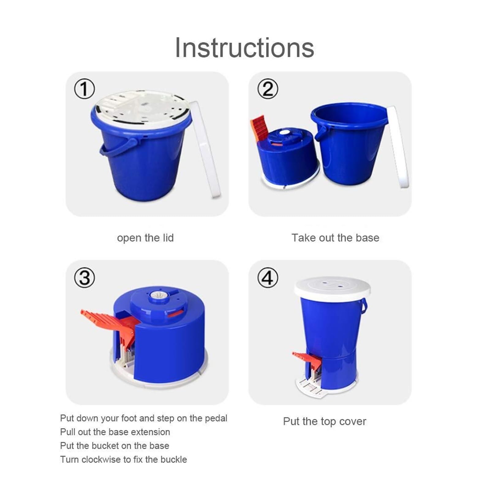 14L Portable Manual Washing Machine, Non-Electric Foot Pedal Operated Washer for Delicates, Compact Freestanding Design in Blue : Appliances