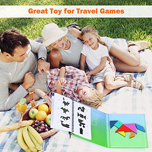Wallxin 43234-1448 Travel Tangram Puzzle - Magnetic Pattern Block Book Road Trip Game Jigsaw Shapes thumb #8
