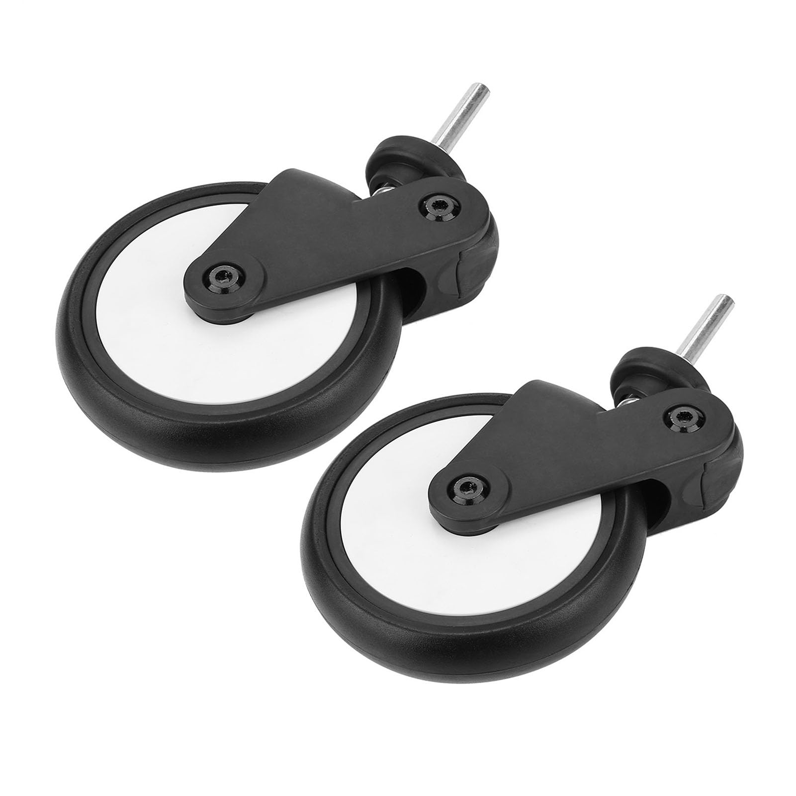 GOTOTOP Roues en caoutchouc pour poussette, roues avant/arrière, accessoires de remplacement pour poussette Yoya Vovo avec outils (1 paire de roues avant)