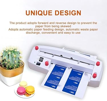 Automatic Paper Cutter,Electric Business Card Cutting Machine with 9 Sets of Blades & Auto Feeding,120-300g Paper Thickness,50rpm Business Card Cutter,for 90x54mm Cards