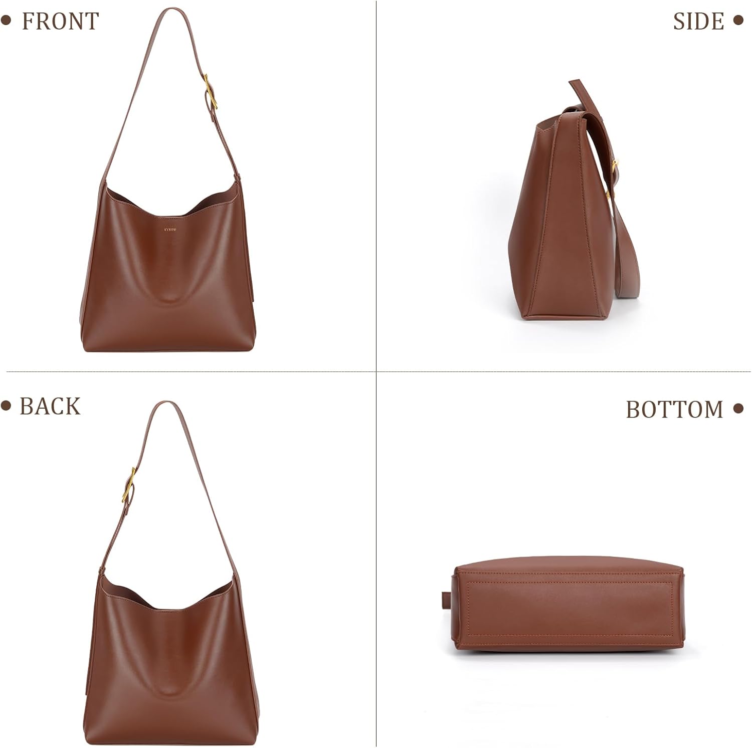 Women's Tote Bag Vegan Leather Travel Work Hobo Bags for Women Slouchy Designer Handbags Purses Wallet - Image 3