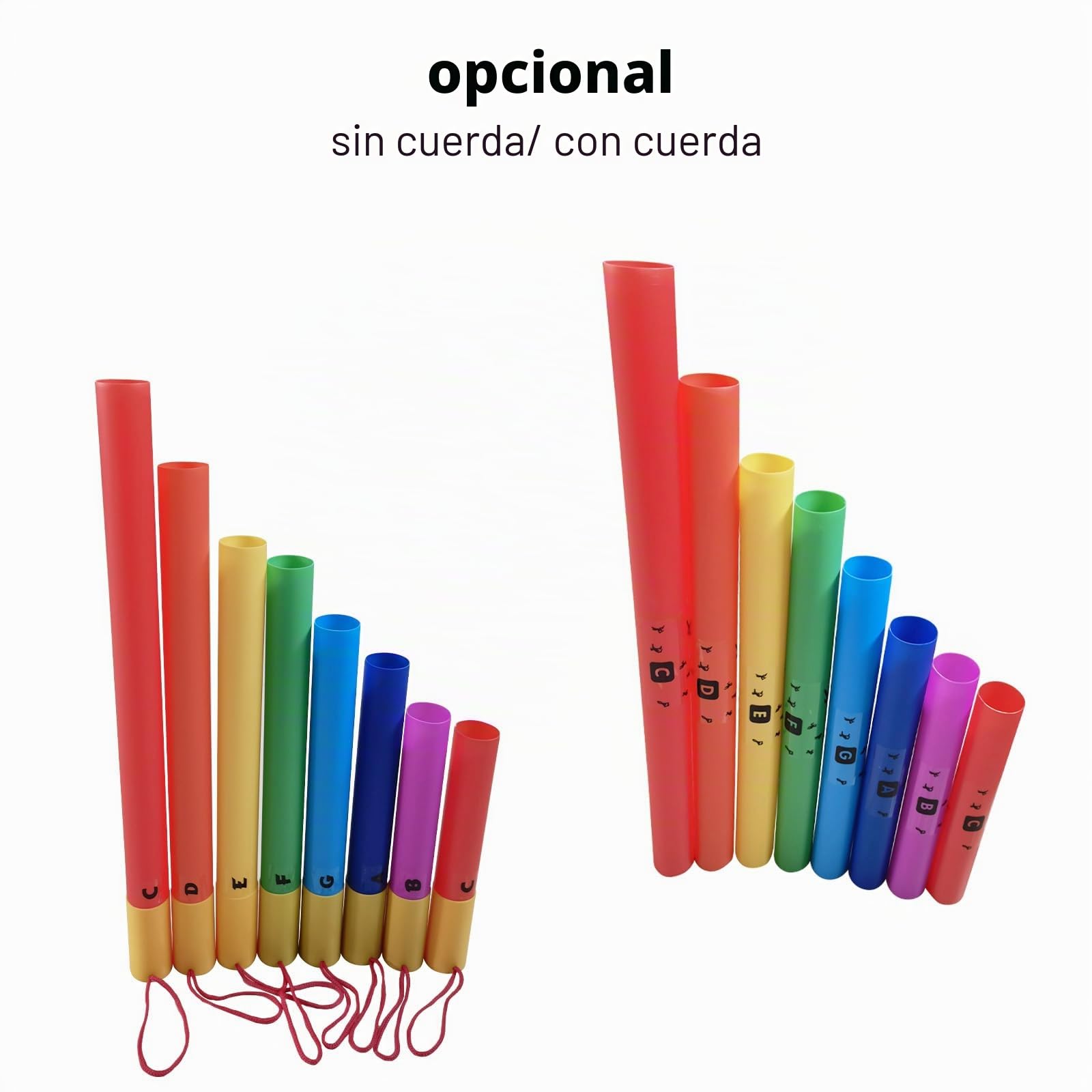Juego de 8 tubos de sonido musical, juego colorido de 8 tonos, tubo de sonido, instrumento de percusión, regalo de cumpleaños, kit de tubo de sonido musical para actuaciones colectivas en el