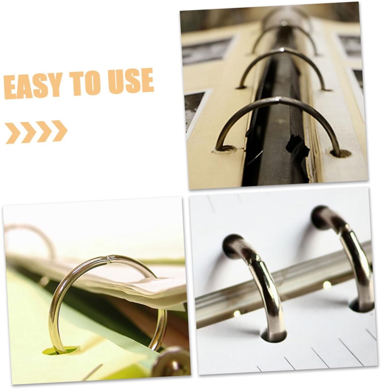 60 個シルバーぶら下げキーリング金属便利なラウンドリングメモ帳バインディングリング柔軟なブックリング(Silverx4pcs,8.