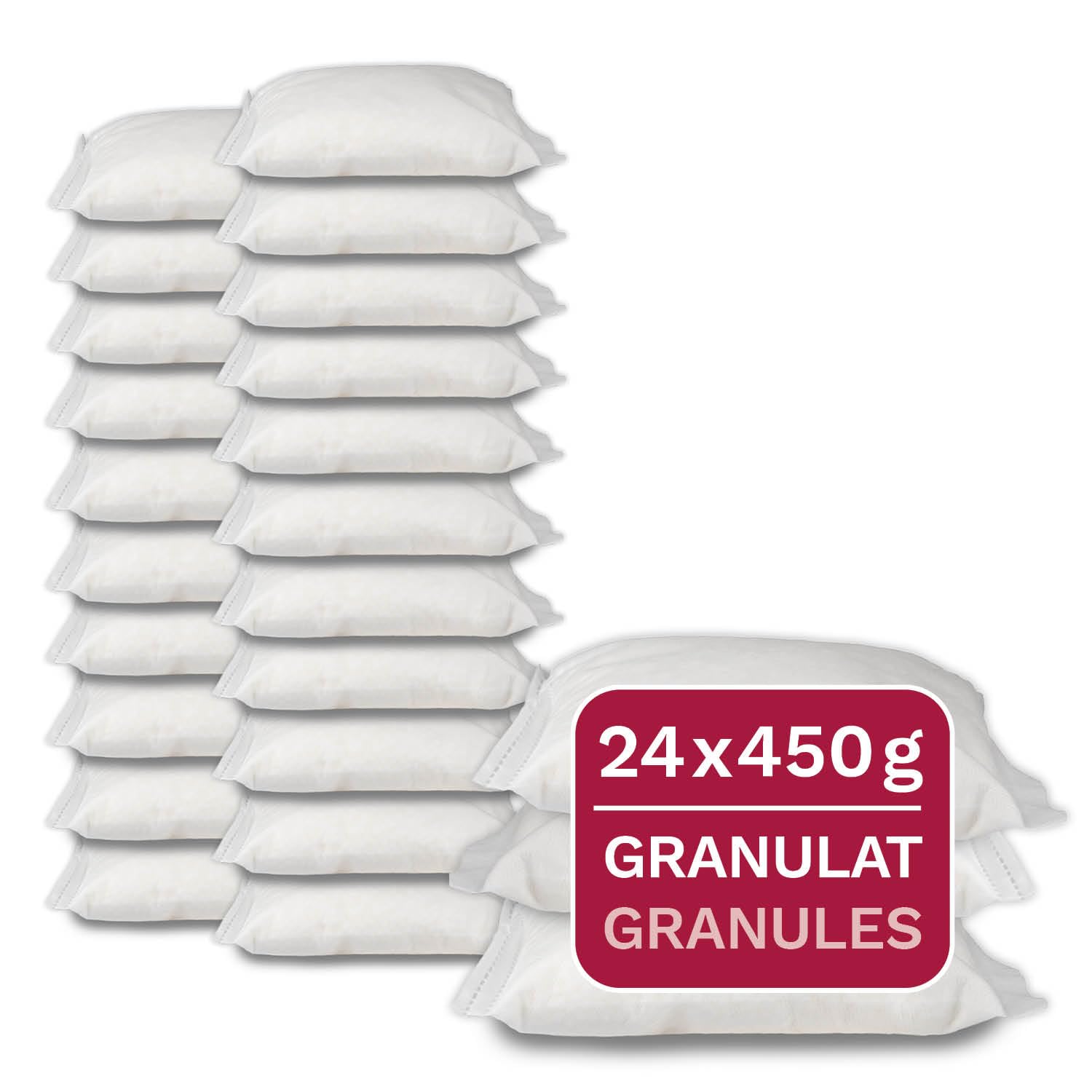 24 x 450g Universal Luftentfeuchter Nachfüllbeutel Granulat in Vliesbeuteln