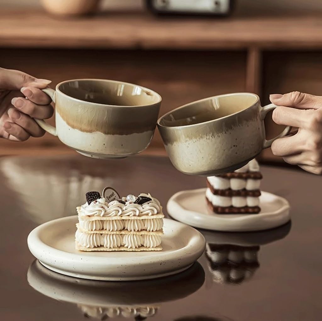 ENGENDER Tazas Cafe Taza De Café, con Leche, Té Retro La Tarde, Oficina, Agua Cerámica For El Hogar Mug Cups
