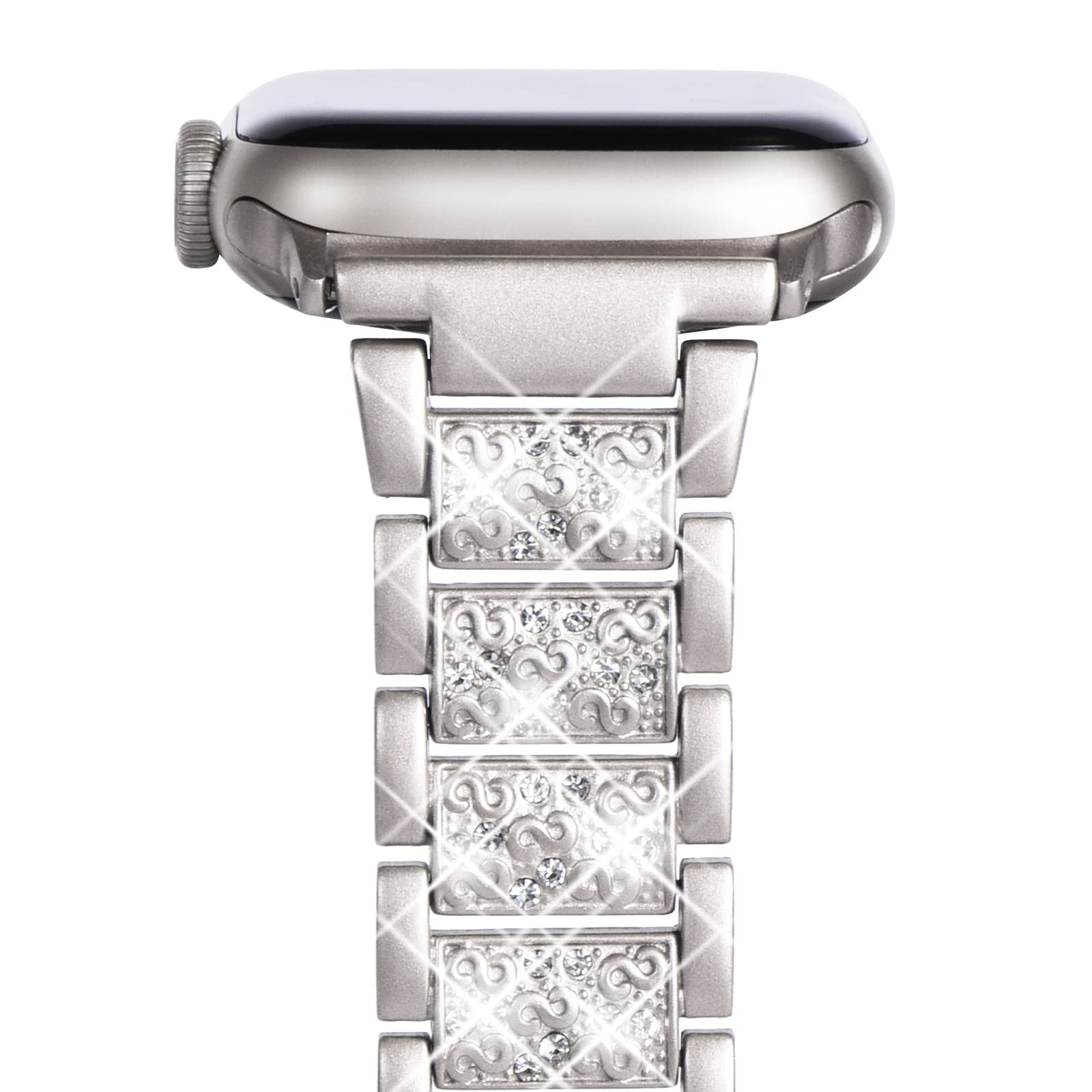 KADES 46mm 45mm 44mm 42mm(Series 3 2 1) Compatible with Apple Watch Straps for Women Bling Diamond Rhinestone Bracelet Replacement Band for iWtach SE 3 2 1/Series 11 10 9 8 7 6 5 4 3 2 1,Starlight - Image 2
