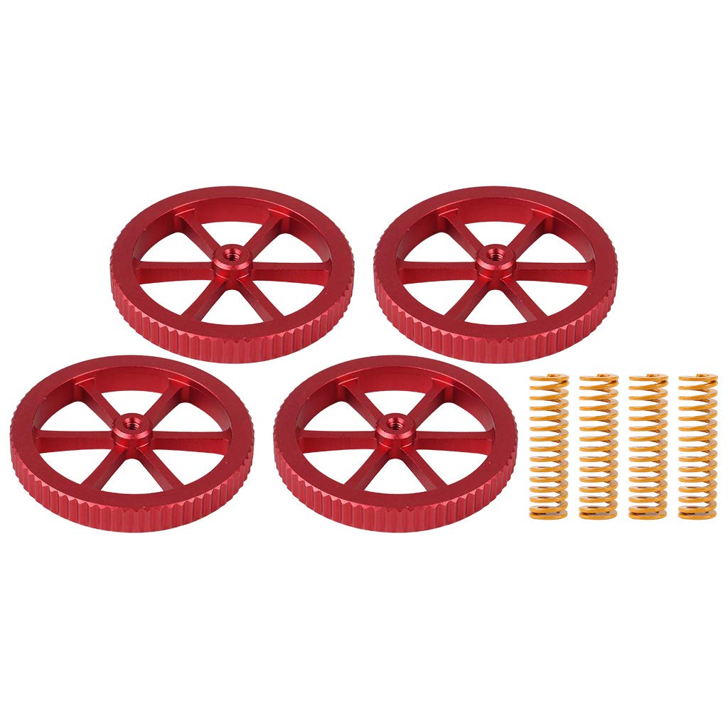 ZHENZQ 4Pcs/Set 3D Printer Accessories Large Red Hand Twist Leveling Nut Spring for Printer Metal Accessories